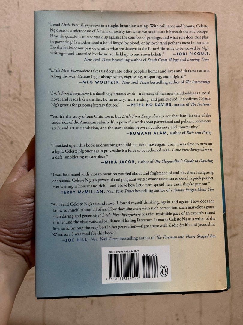 Little Fires Everywhere | Celeste Ng (Hardcover) (Category: Storybooks) located in Pagsanjan. Submitted by gorjuuus (Listing ID 1297575024, Image 2). Description: Imported Book bought in the US 🇺🇸 Rfs: Decluttering Location: Pagsanjan, Laguna.