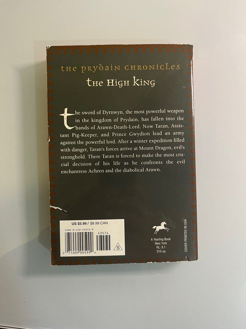 Lloyd Alexander - The High King (Category: Storybooks) located in Pasig City. Submitted by aerlibris (Listing ID 1297623455, Image 2). Description: Please see attached pictures for book’s condition..