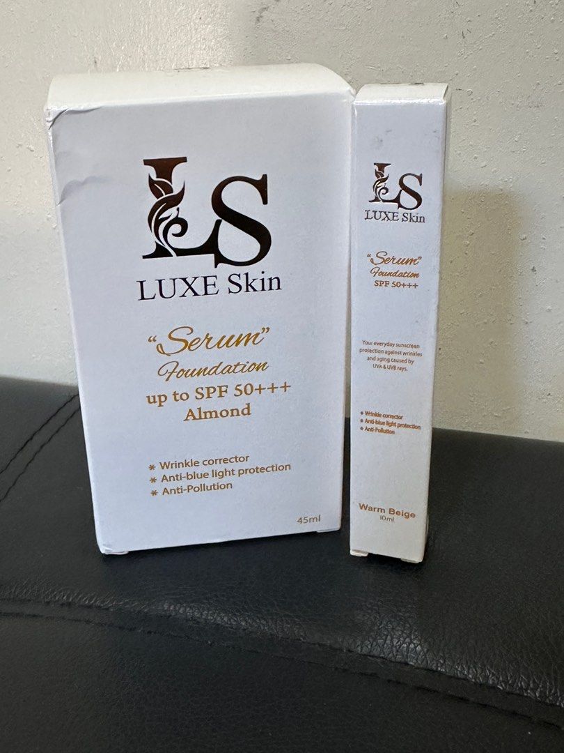 Luxe Skin Serum Foundation (Category: Makeup) located in San Pablo. Submitted by reeys_neen (Listing ID 1297562189, Image 1). Description: Brand new Luxe Skin Products BOTH SEALED Rfs: Nadoble ako ng Order. Kesa ireturn at mag explain pa benta ko nalang @low price 🔥🔥 Available in 2 shades and 2 size Almond 45ml 899 orig price get it @399Only (exp. Oct. 2024) Warm Beige 10ml 299 orig price get it @149 Only (exp. Sept. 2025) Get both for 500 🎉🔥