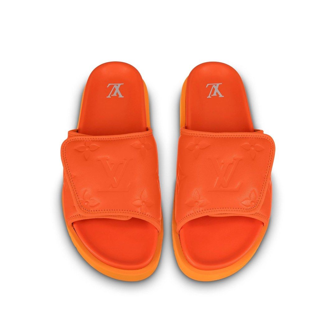 Orange lv slides on sale