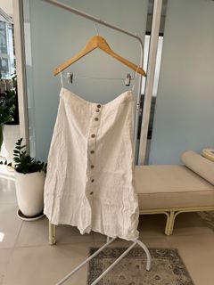 Mango White Lace Maxi Skirt