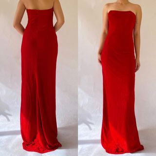 Most beautiful vintage red shimmery long dress
