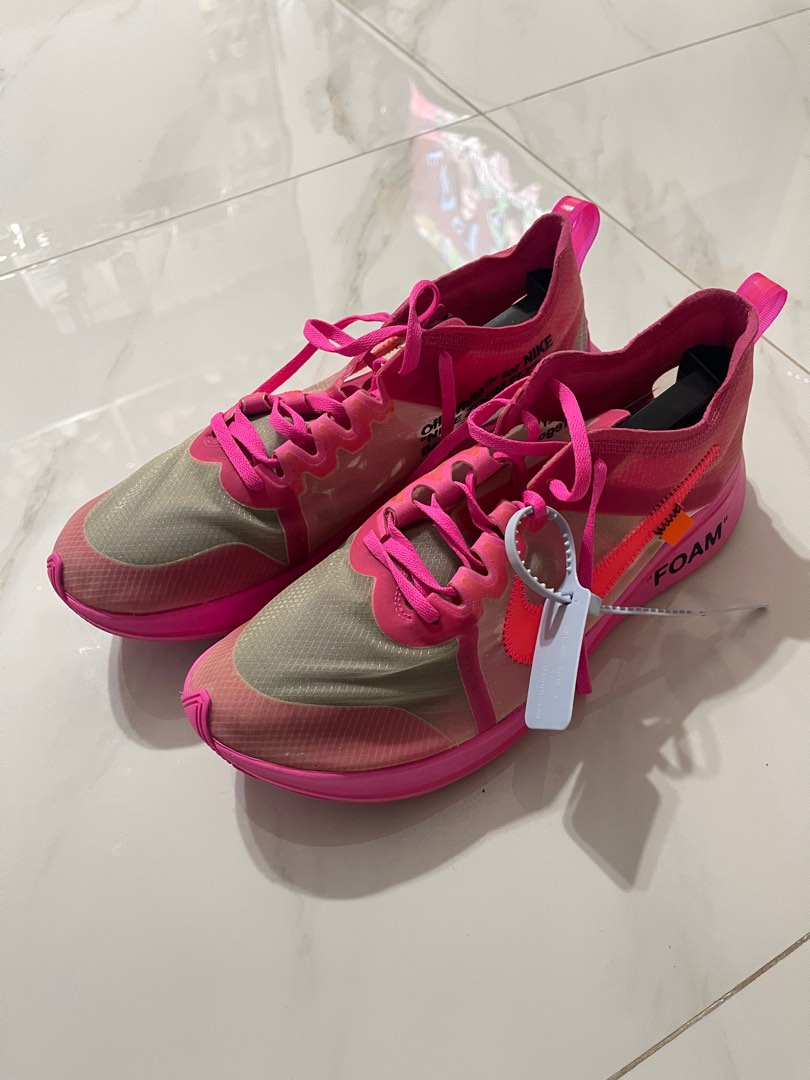 Off white Nike Zoom Fly pink us12 Carousell