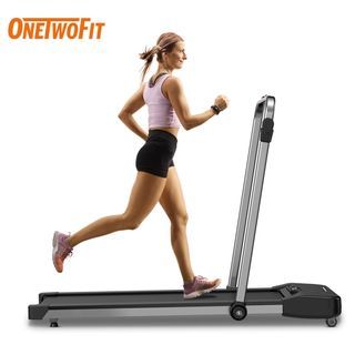 OneTwoFit Smart Treadmill  2.5HP Electric Flat Treadmill Foldable Treadmill 2 in 1 Smart Folding Treadmill with Remote Control Home Gym exercise