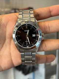ORIGINAL CASIO Analog Black Dial Stainless Steel Men's Watch MTP-1308D-1A