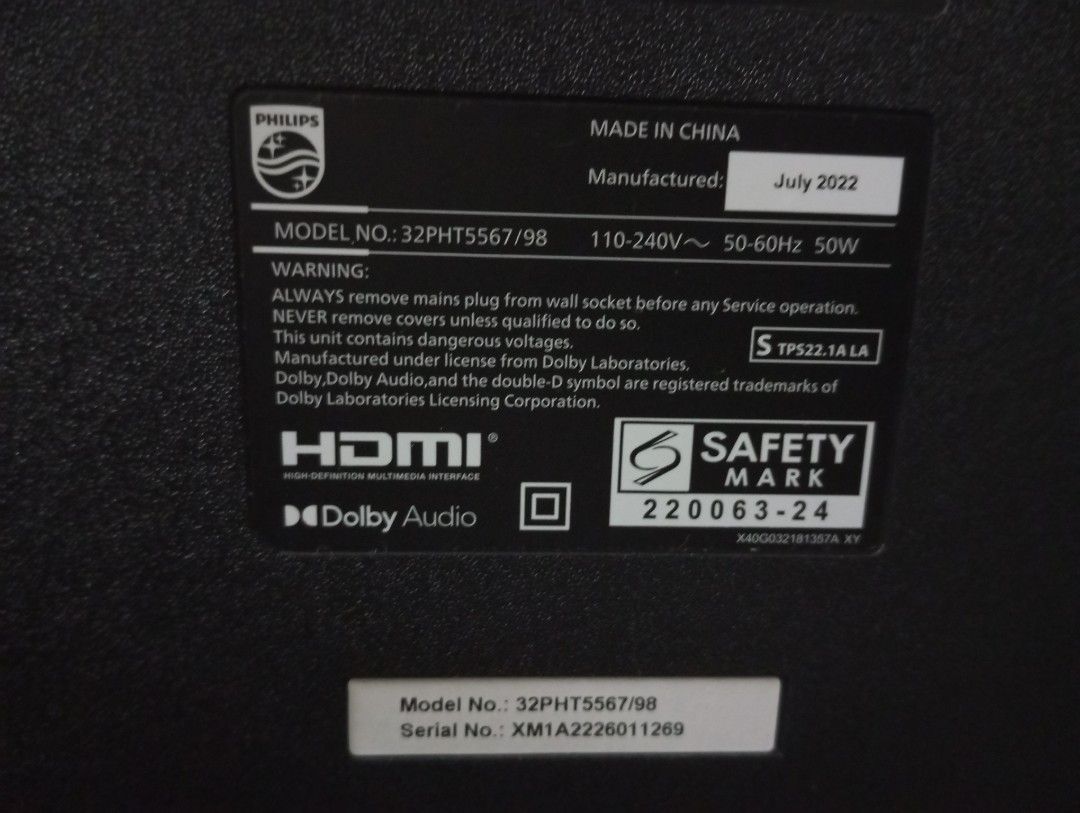 Philips Slim LED TV 32PHT5567/98, TV & Home Appliances, TV