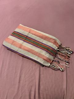 Pink Striped Pashmina Style Shawl