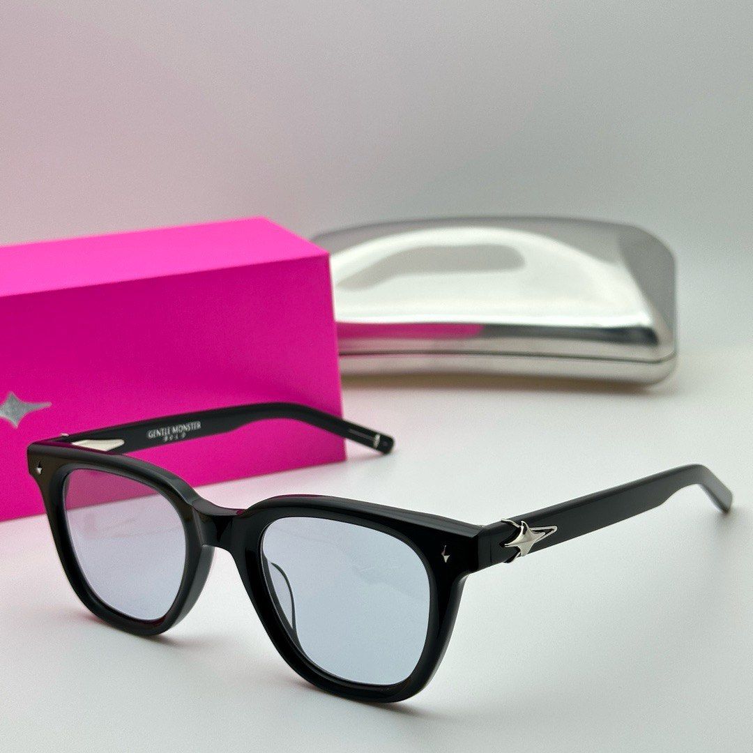 (Ready Stock) Gauss 01 | Gentle Monster Sunglasses (Unisex) | Black Acetate  Square Frame | Blue Lenses | 49-24-148