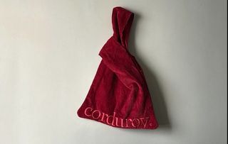 Red Knot Bag Corduroy Pouch Handbag