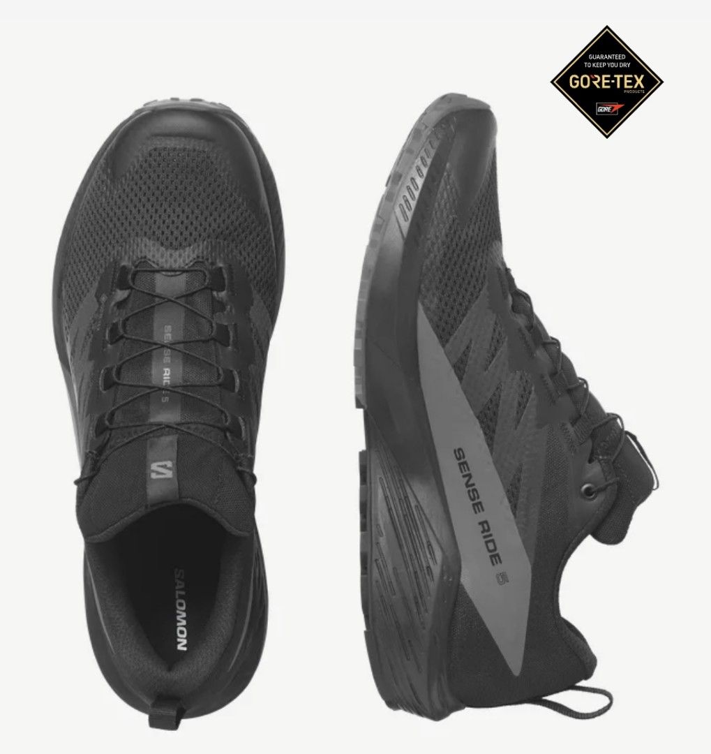 Salomon Sense Ride 5 Gortex Arch Support Black Running Shoes