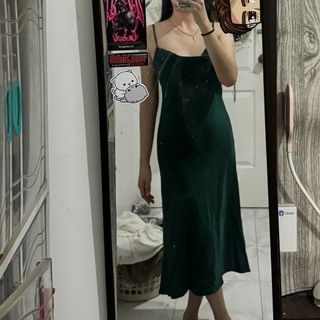 Shein green silk dress (used once)