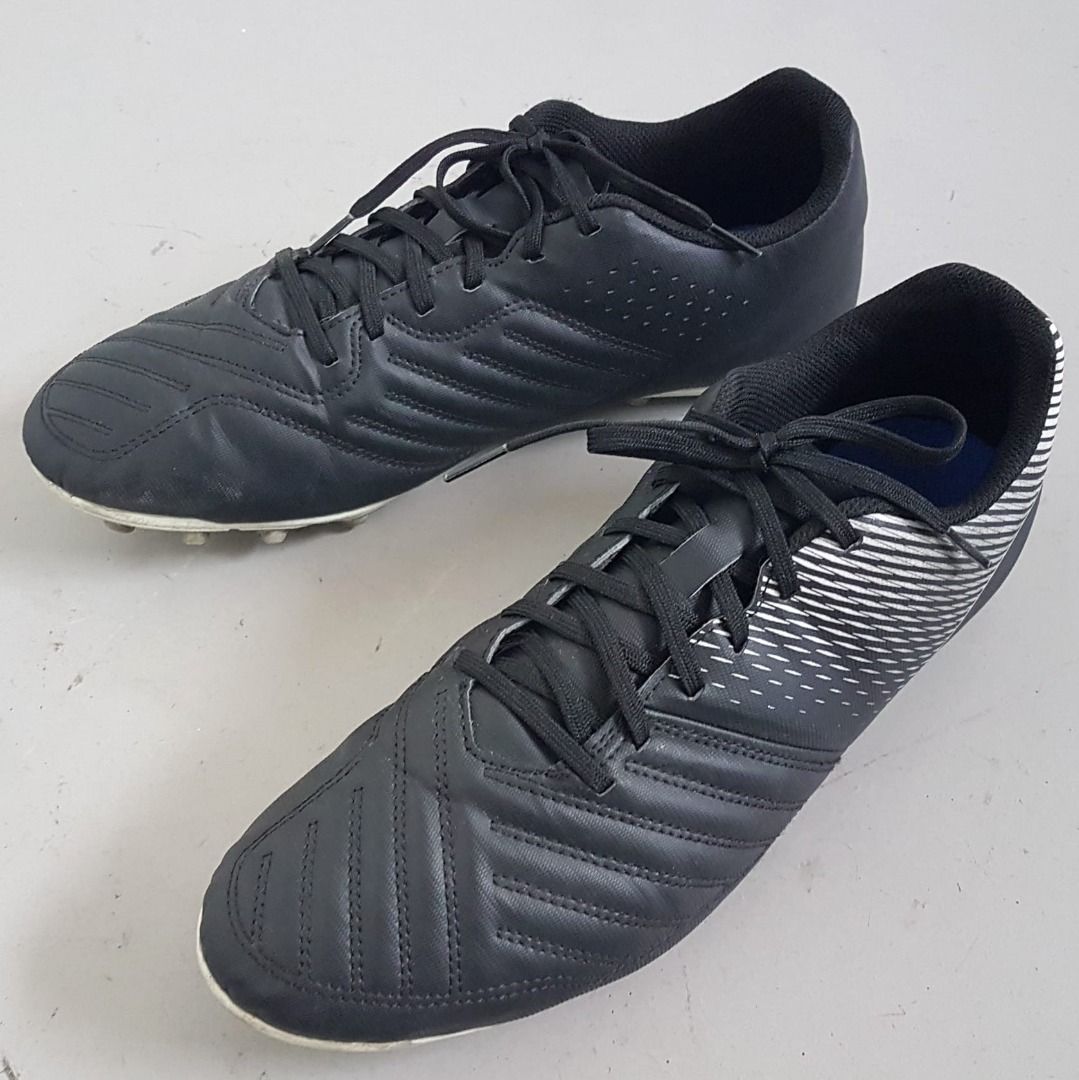 Sports Gear Decathlon Football Boots Decathlon Soccer Shoes US 12 UK 11 EU 46 Kipsta Agility 100 FG Black Colour Pop Culture Good Condition Foot Protection Kick Ball Sports Equipment Other Sports