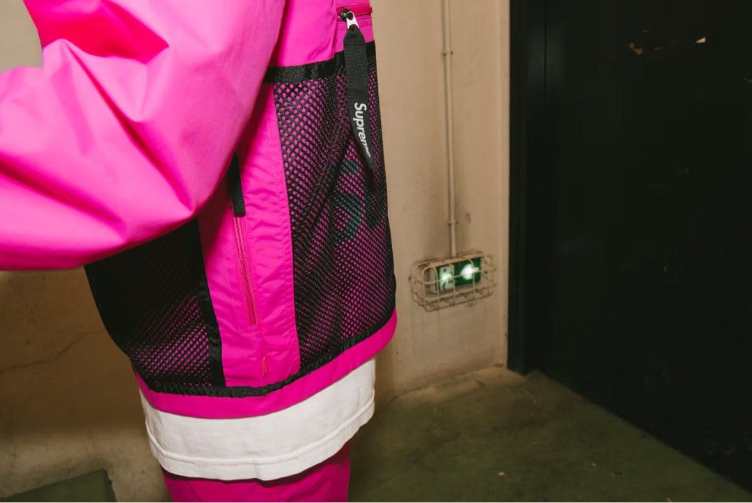 supreme nike trail running jacket pink