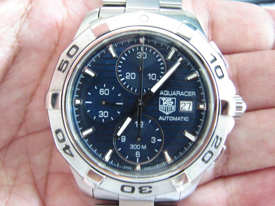 TAG Heuer Aquaracer CAP2112 Blue Automatic Chronograph Watch Luxury Watches on Carousell
