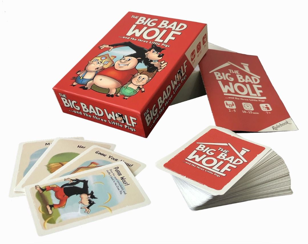 The Big Bad Wolf and the 3 Little Pigs Card Game #family game #fairy tale  #fairytale #party game #table top #tabletop #three little piggies #gift  exchange #little riding hood, Hobbies & Toys,