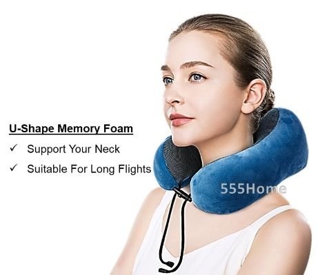 Travel Pillow Memory Foam Airplane Car Office Sleep Cushion Hobbies Toys Travel Travel Essentials Accessories on Carousell