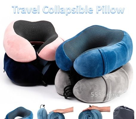 Travel Pillow Memory Foam Airplane Car Office Sleep Cushion