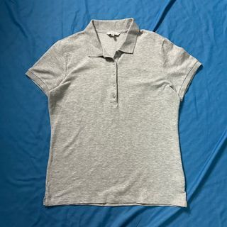 Uniqlo Grey Dry Polo Shirt Plain Grey Color