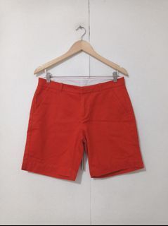 Uniqlo Women Orange Cotton Chino Shorts