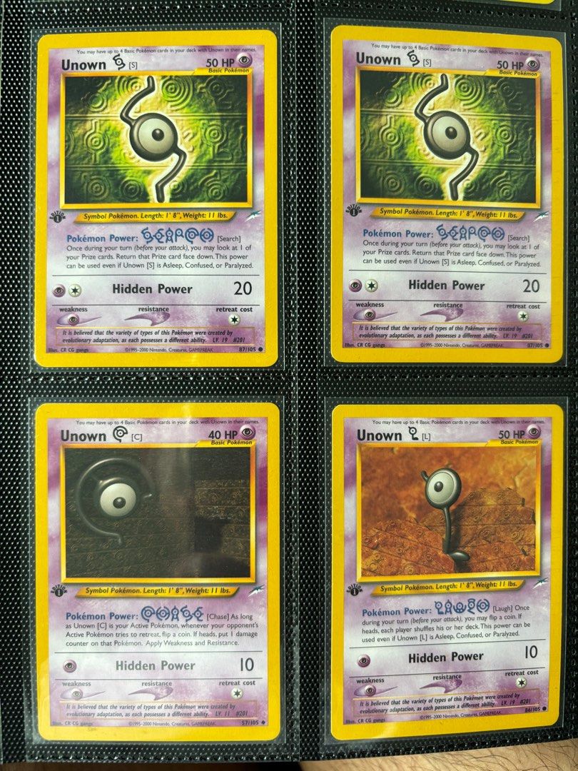 Unown neo destiny first edition pokemon cards tcg, Hobbies & Toys, Toys & Games on Carousell Unown neo destiny first edition pokemon cards tcg, Hobbies & Toys, Toys & Games on Carousell