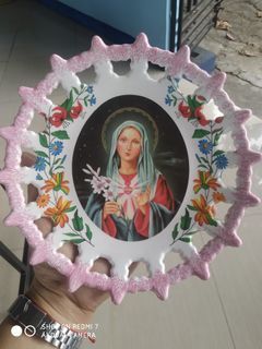 Vintage decorative plate Virgin Mary