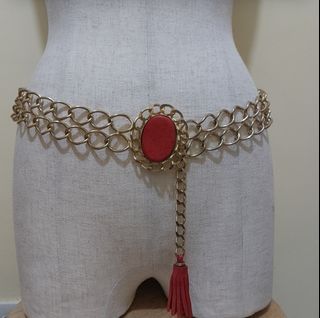 Vintage Japan Gold plated waist belt chain