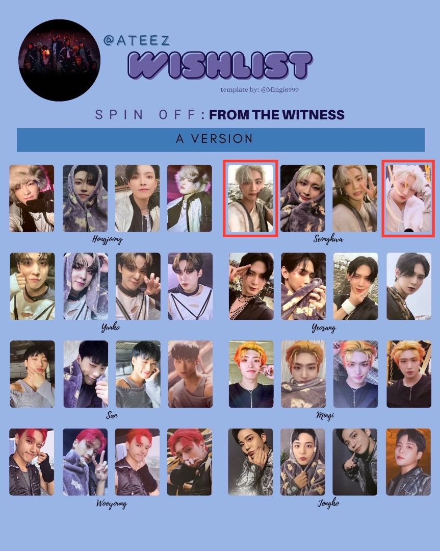 WTS/ WTT] ATEEZ Spin Off: From The Witness Poca Album Photocards
