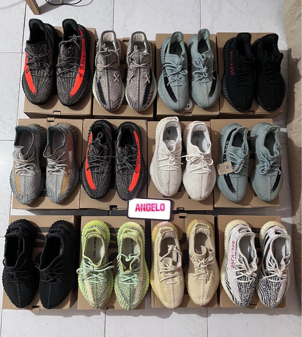 Yeezy 350 ALL USED LEGIT (Category: Sneakers) located in Manila. Submitted by sole.essentials_ph (Listing ID 1297573240, Image 1). Description: Yeezy350 size 5.5 - 12 available🚨 All used/Fitted/ used once to 4 times Mx rock sz 5.5 pair only - 8,500 Earth sz 7 with box - 11,500 CarbonBelug sz 8 with box - 9,500 CarbonBelug sz 8.5 with box - 11,500 Zebr4 sz 8.5 with box - 9,000 Flax sz 8.5 with box - 7,000 Fade sz 9 pair only - 7,000 Salt sz 9 use