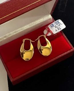 18K Saudi Gold loop Earrings