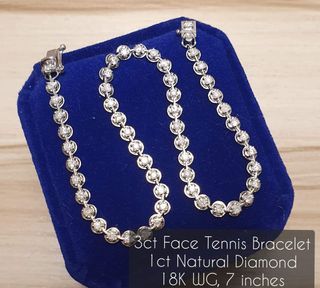 1ct diamond tennis bracelet 3ct face