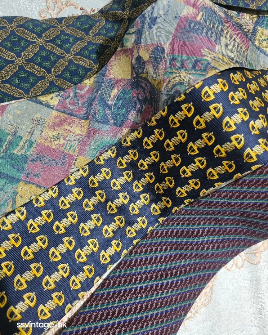 💟日本直送中古領呔❣️ 1️⃣ Pierre Card🖼《made in Italy HKD$168only 2️⃣ ellesse🥎 《made  in Japan HKD$168only 3️⃣ CELINE🏅🔒 《made in Spain HKD$188only 4️⃣ YSL⛓️🪩 《 made in Spain HKD$198only, 男裝, 手錶及配件, 領帶- Carousell