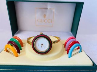 Authentic Gucci Bangle Interchangeable Bezel Watch for Ladie’s