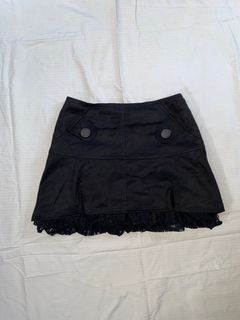 Black A-line Lace Mini Skirt | Goth