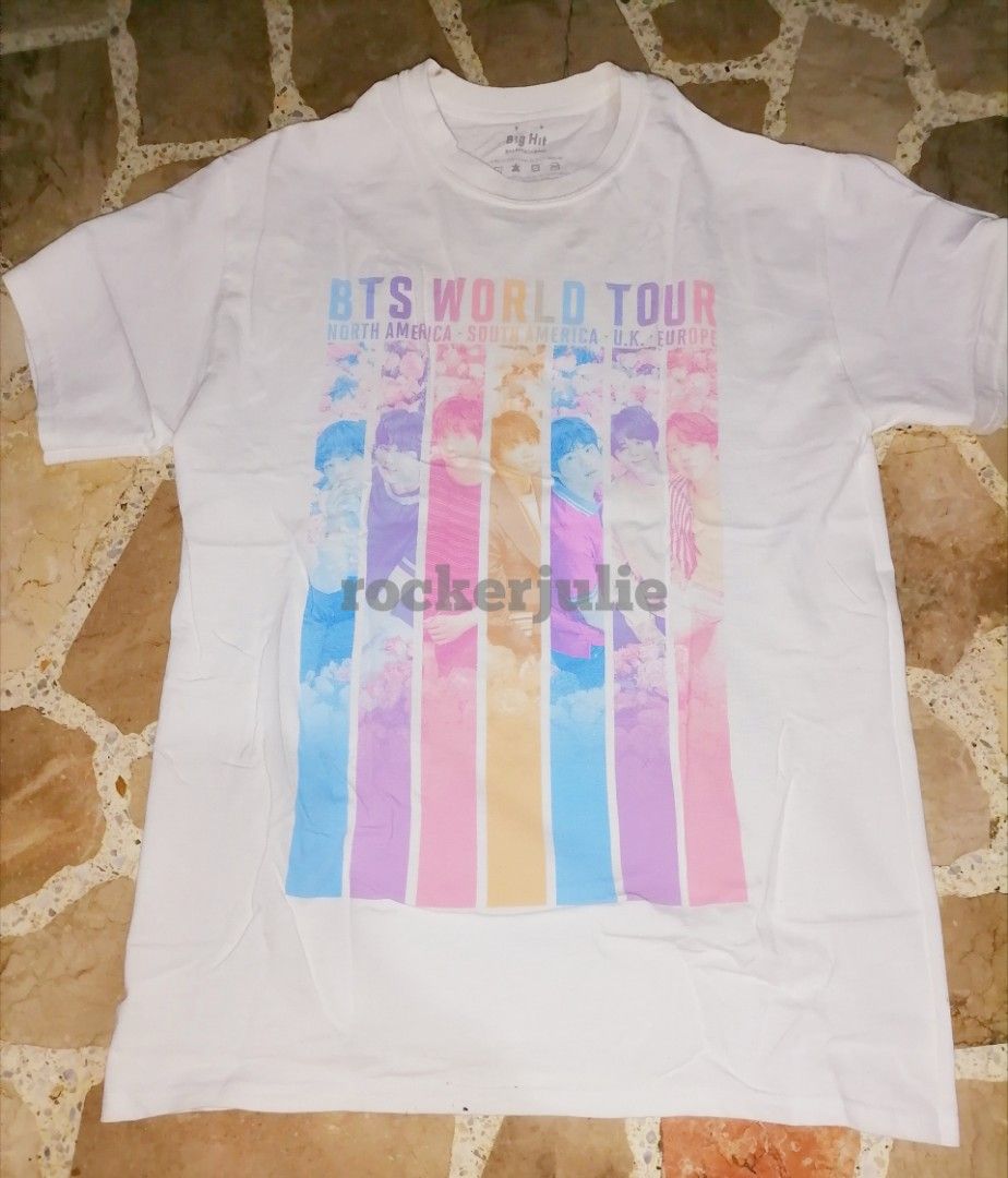 BTS World Tour TShirt (Category: Shirts) located in Manila. Submitted by rockerjulie (Listing ID 1297729972, Image 1). Description: Rare. It was only available in US Shop. Used once..