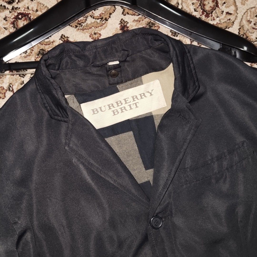 Burberry Brit Single Breasted Blazer Jacket Pattern XL Black 100 Polyester Men s Fashion Coats Jackets and Outerwear on Carousell