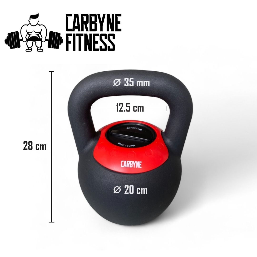 CARBYNE 16KG Quick Adjustable Kettlebell 2kg increments from 8kg to 16kg Sports Equipment Exercise Fitness Weights Dumbbells on Carousell