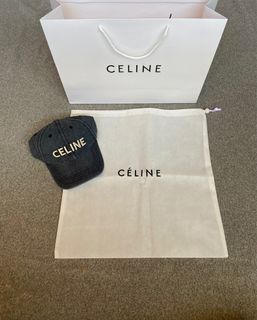 Celine dark washed denim cap