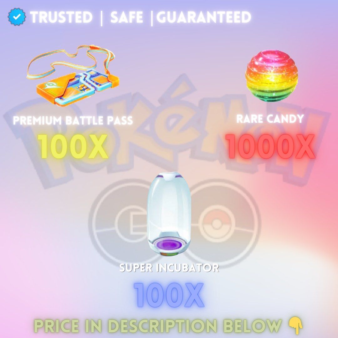 Pokémon Go – 100 Super Incubators – Fast Delivery, Completed Same Day (Android)