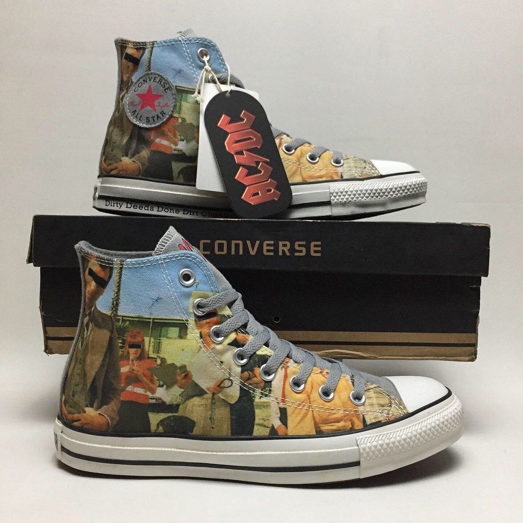 Converse X ACDC Dirty Deeds Dont Dirt Cheap Fesyen Pria Sepatu Lainnya di Carousell