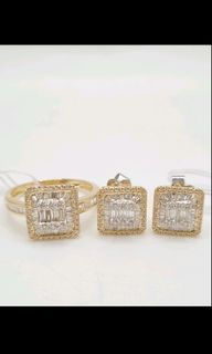 diamond ring earring 5.6grams 14k gold 1.15ct dia