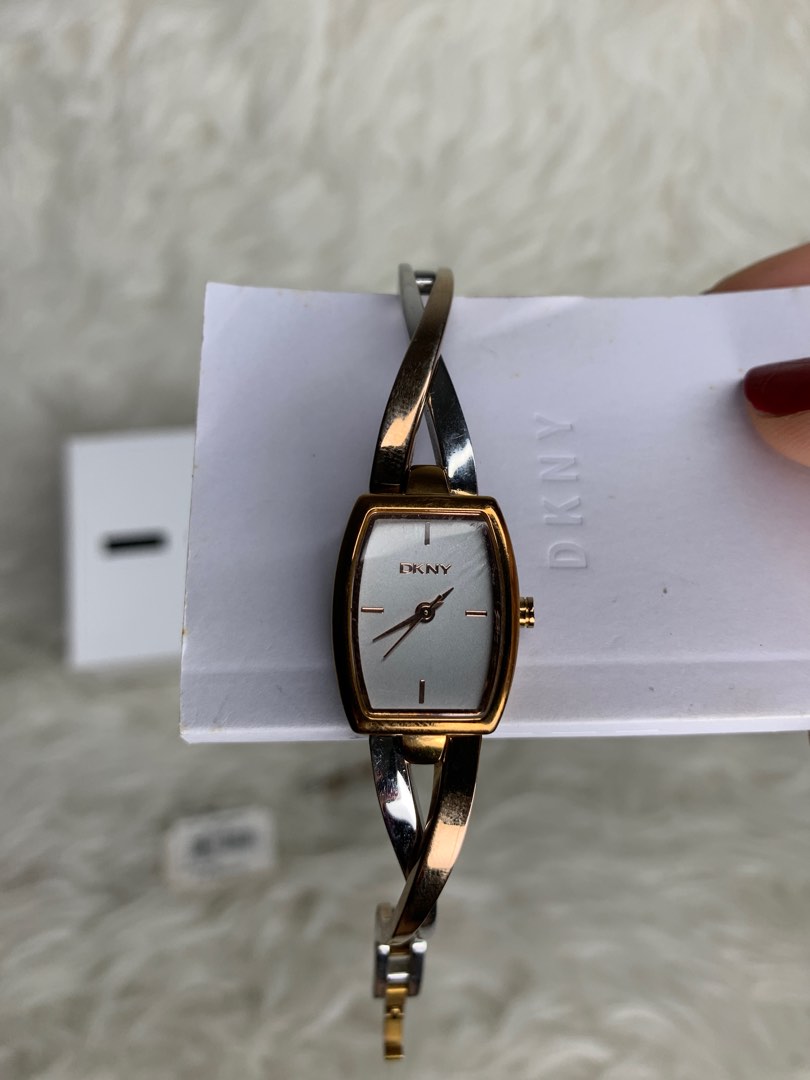 DKNY Crosswalk Rose Gold Silver Two Tone Watch