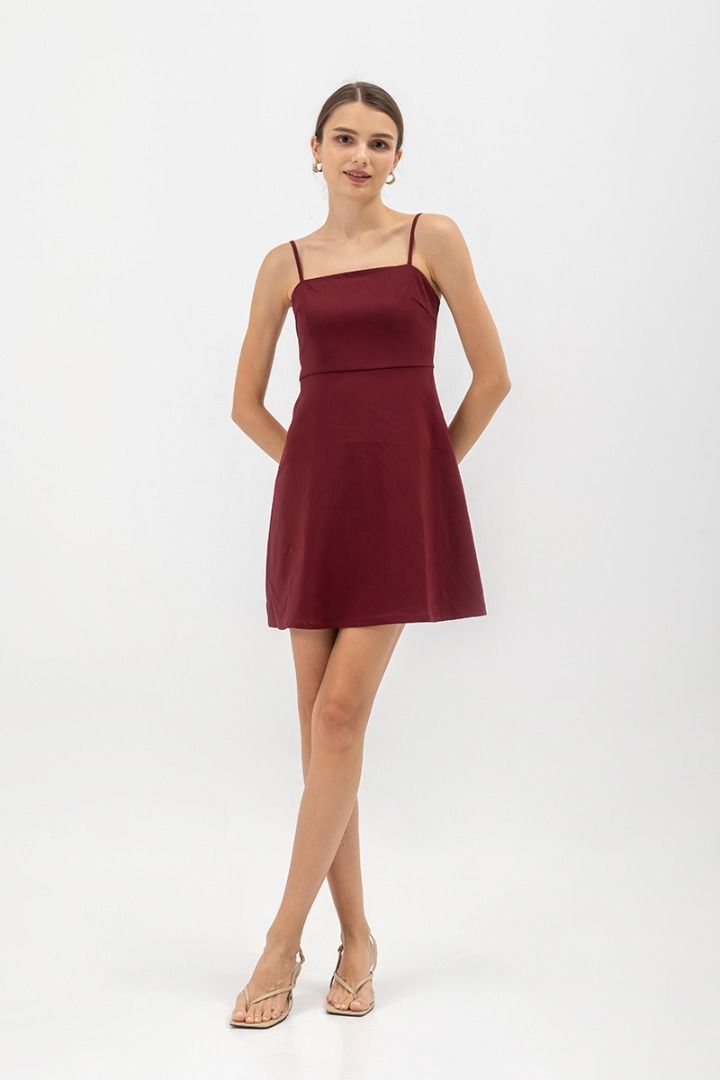 Forever 21 Maroon Camisole Padded Bustier Dress Women s Fashion Dresses Sets Dresses on Carousell