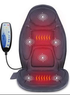 Homedics Vibration Massage Seat Cushion with Heat 6 Vibrating Motors and 2 Heat Levels, Back Massager, Massage Chair Pad for Home Office use