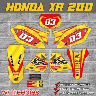 Honda XR 200 decals sticker, laminated