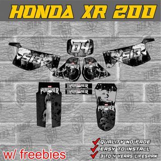 Honda XR 200 decals sticker, laminated