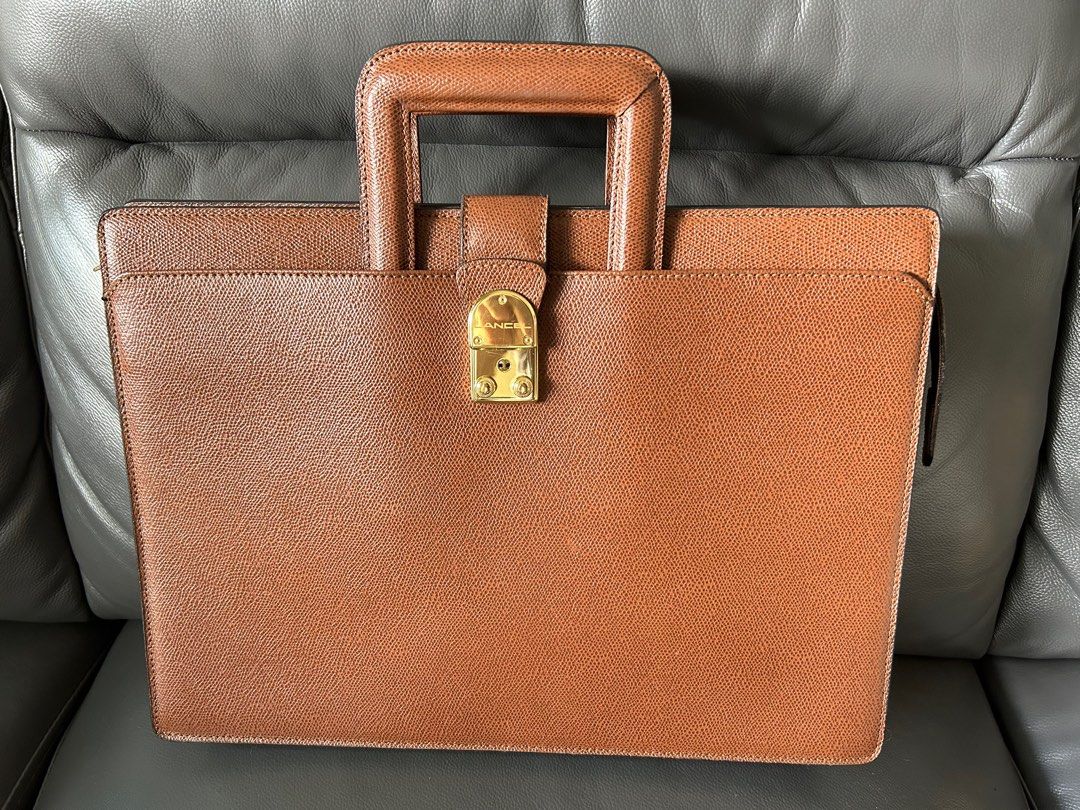 Lancel leather briefcase Men s Fashion Bags Briefcases on Carousell