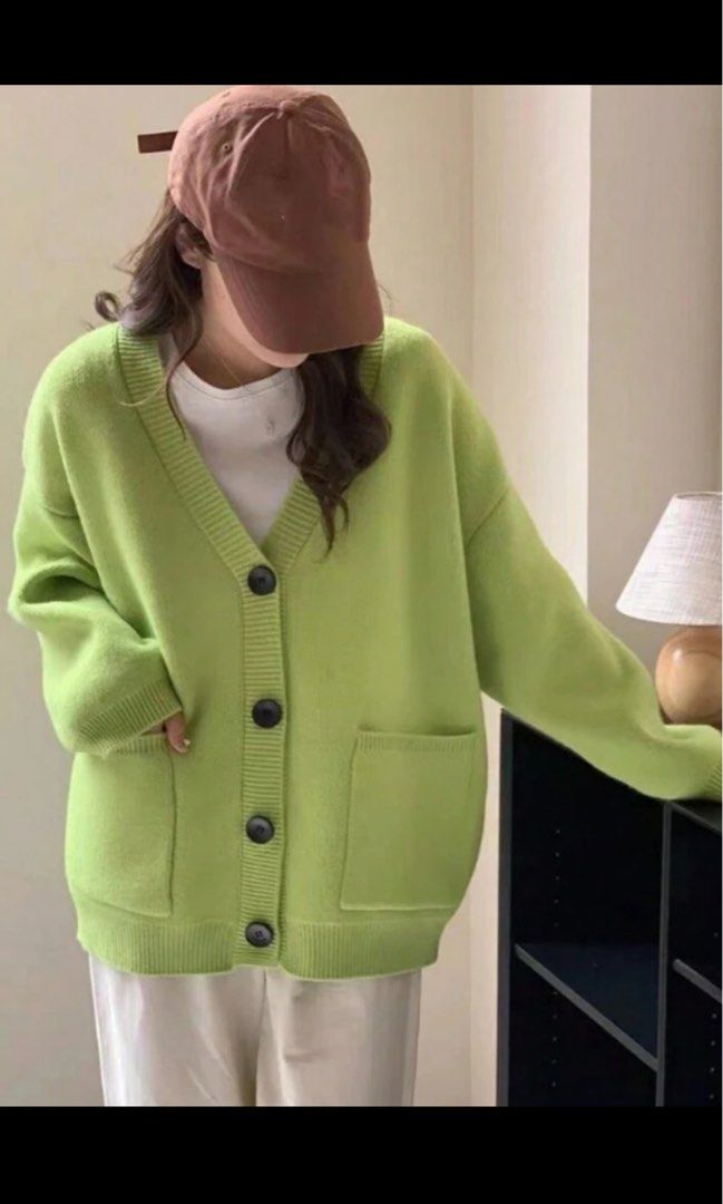 Lime green cardigan top