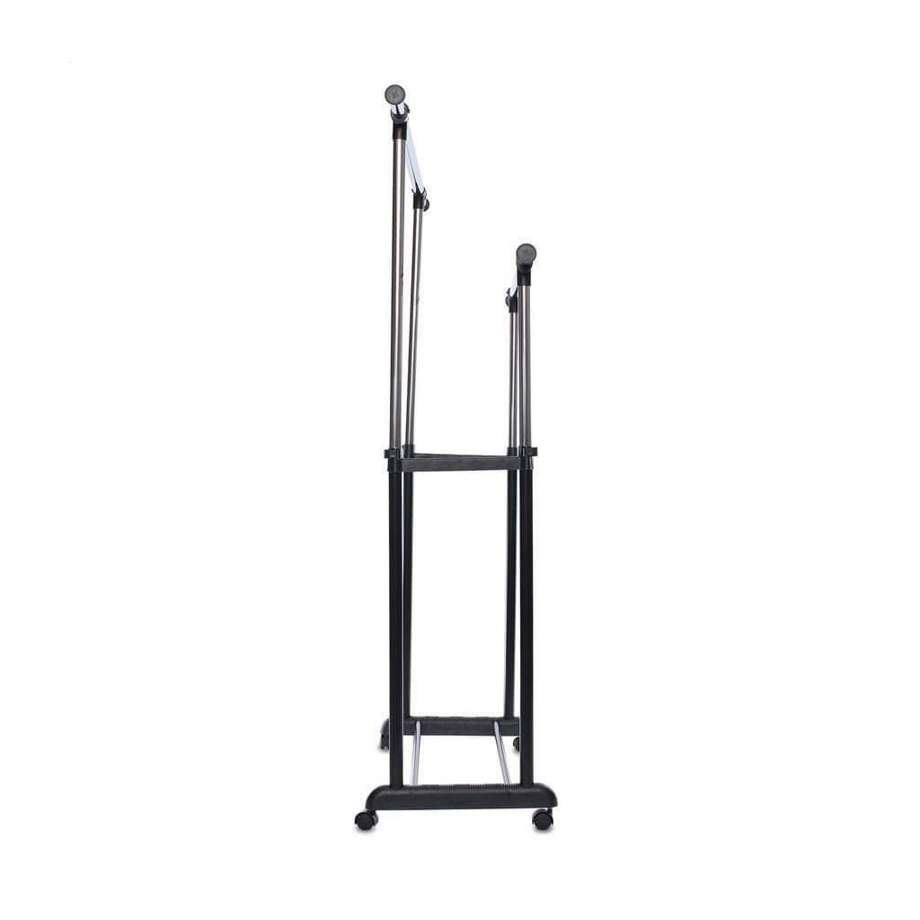 Living Master Mobile Clothes Rack Double (Category: Shelves, Cabinets & Racks) located in Quezon City. Submitted by lhemdawn07 (Listing ID 1297792480, Image 2). Description: ✨Living Master Mobile Clothes Rack Double (Sturdy) ✨Heavy duty tubular steel frame Plastic braces Mobile and portable Double bar with added extension poles 4 spinner wheels ✨Easy assembly adjustable ✨Dimensions: Height: 90 – 170cm Adjustable rail: 89.5 – 155cm ✨Bought this fe