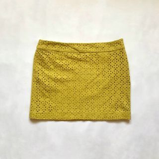 mind bridge pear yellow eyelet mini skirt