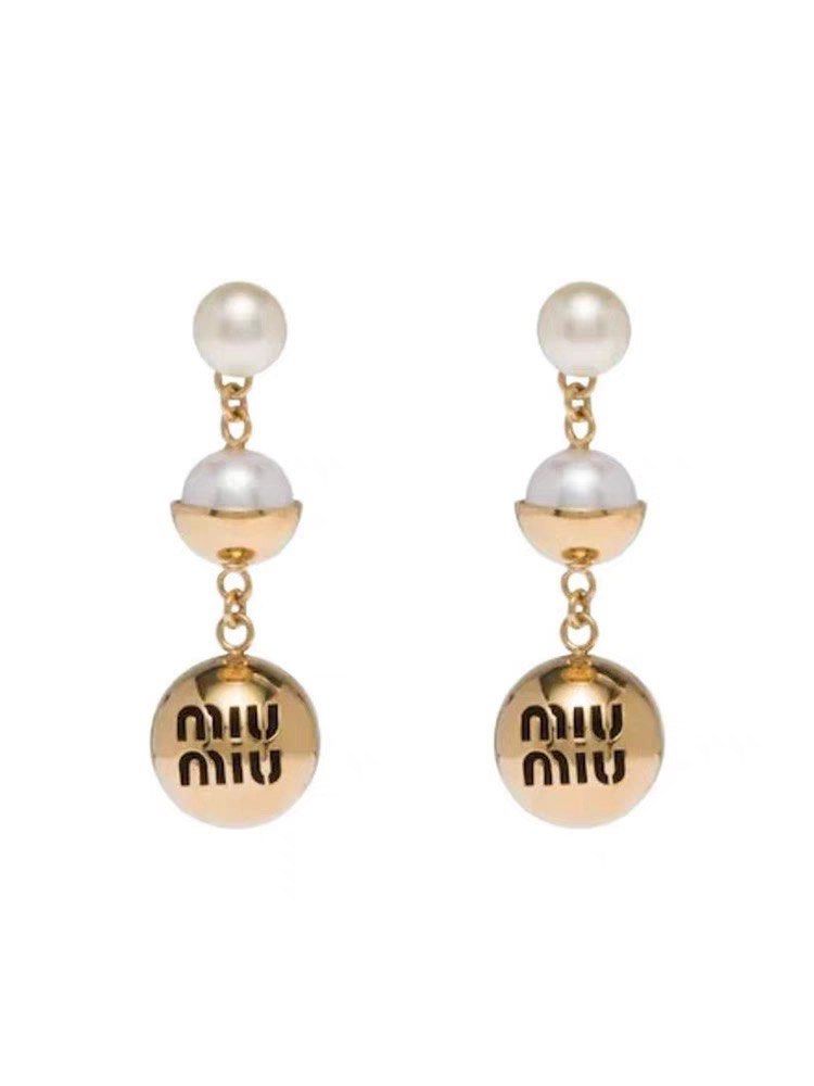 Miu miu pearl earrings new arrivals